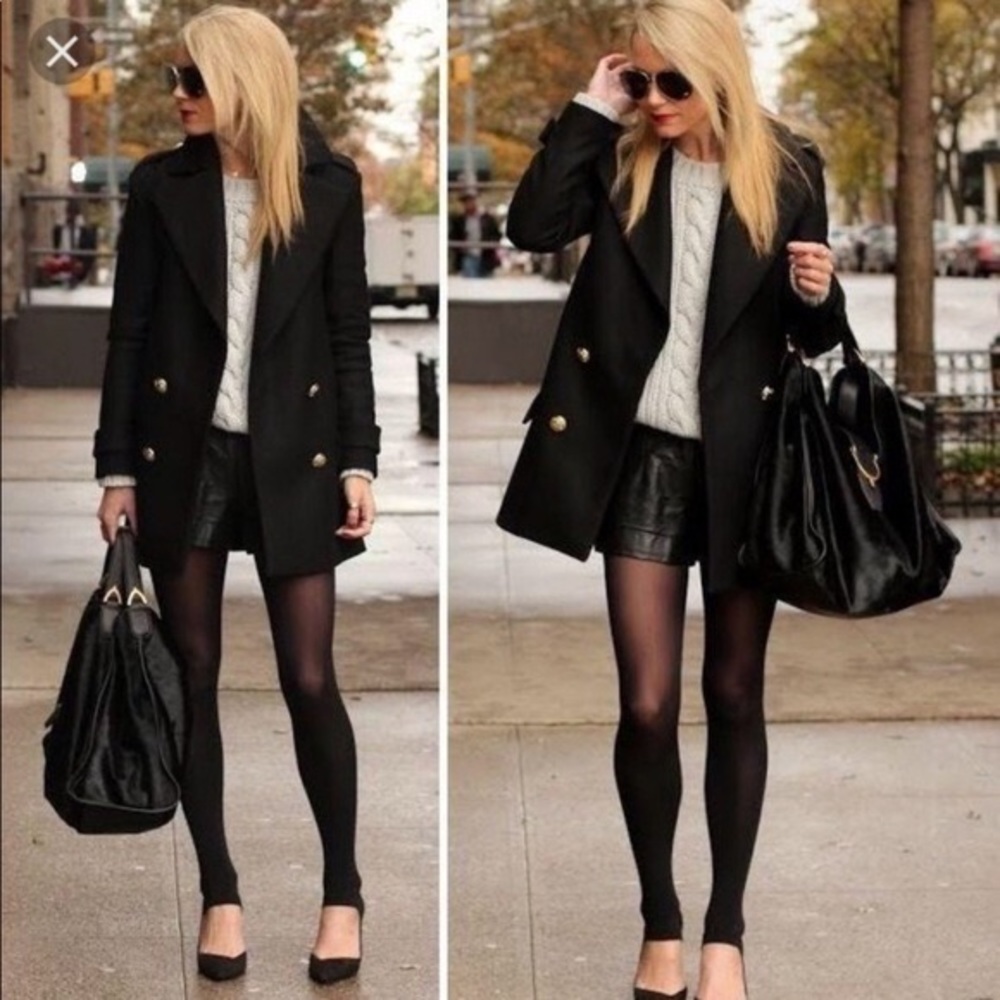 Dark navy blue wool Zara coat